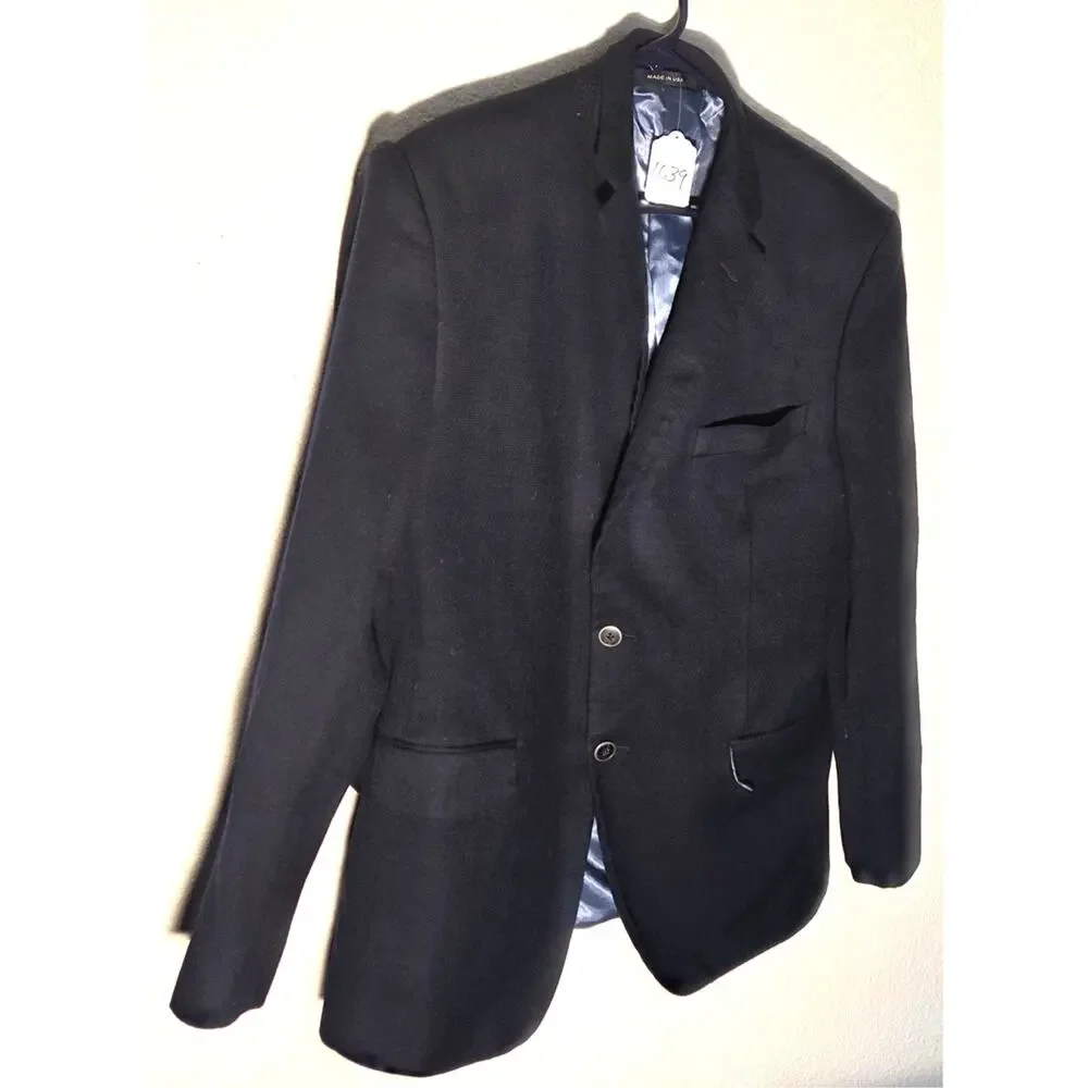 Sophisticated Black Saks Fifth Ave Loro Piana Men's Suit Jacket